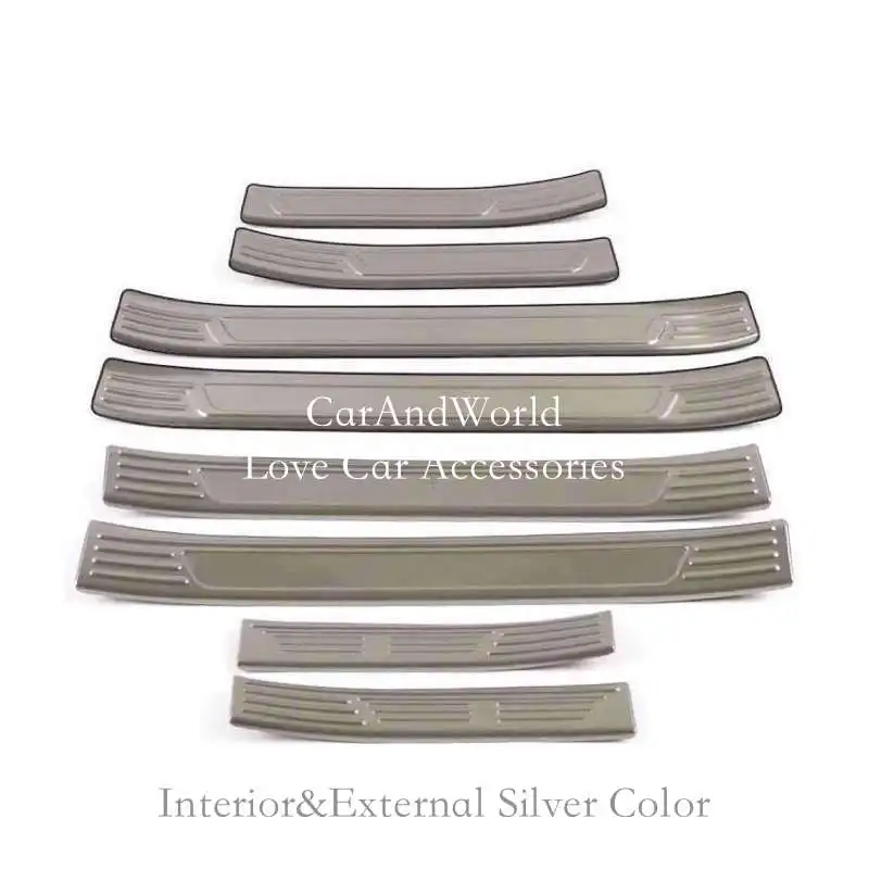 AC-Silver 8pcs Для Mazda 3 Axela Накладка на порог, накладка на педаль, отделка из нержавеющей стали, аксессуары для литья автомобиля - Цвет: AC-Silver 8pcs