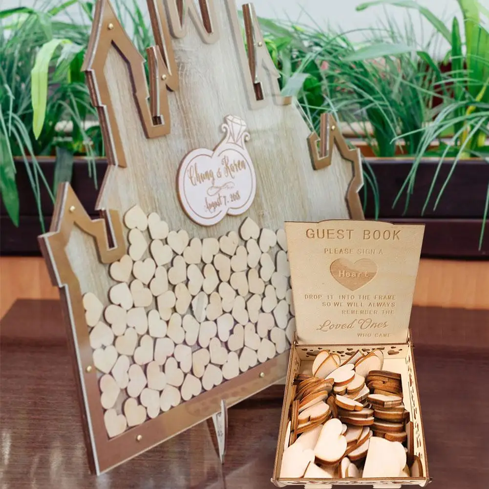 

Personalised Wedding Wooden Signature Box Guest Book Drop Box Drop Wish Box Message Box Wedding Accessories Table Decoration New