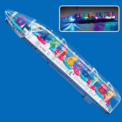 Train électrique numérique Transparent, jouets pour garçons, Train de marche universel, éclairage musical, jouets éducatifs, cadeau du nouvel an 
