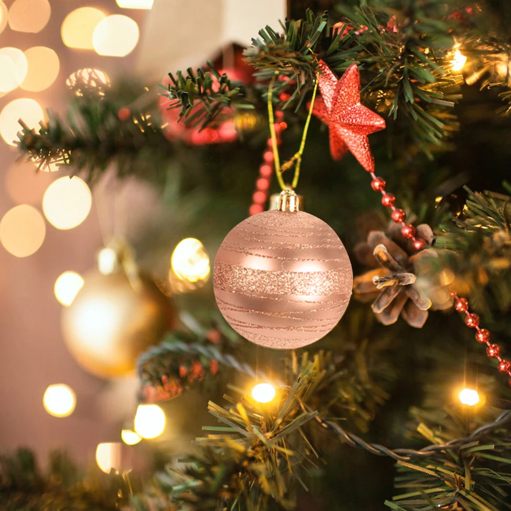 12 шт. 60 мм елочные украшения для дома ПВХ Рождество с рождественским орнаментом, округлые navidad дерево кулон Декор новогодние подарки