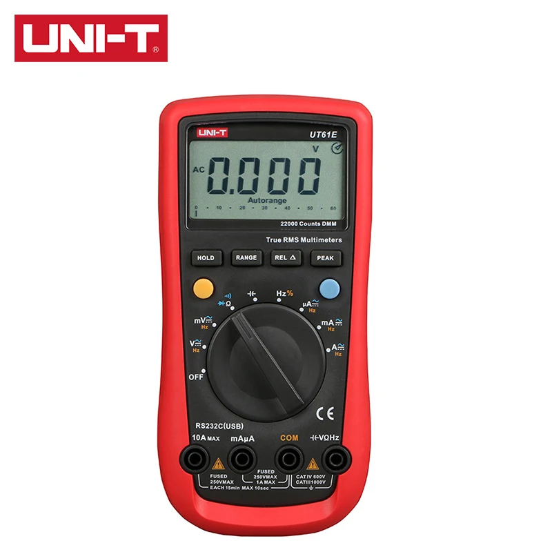 US $55.67 Uni T Ut61e Modern Digital Multimeter True Rms Auto Range 22000 Display Count MaxMinRel Mode Analog Bar Graph