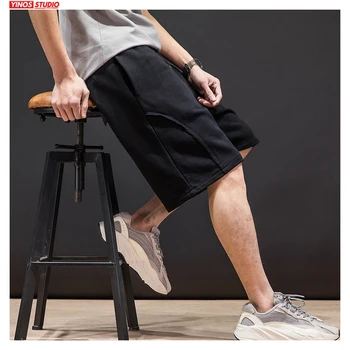 

Dropshipping Hip Hop Solid Patchwork Men Shorts 2020 Summer Korean Loose SweatPants Mens Clothes Male Cargo Bottoms Shorts 5XL