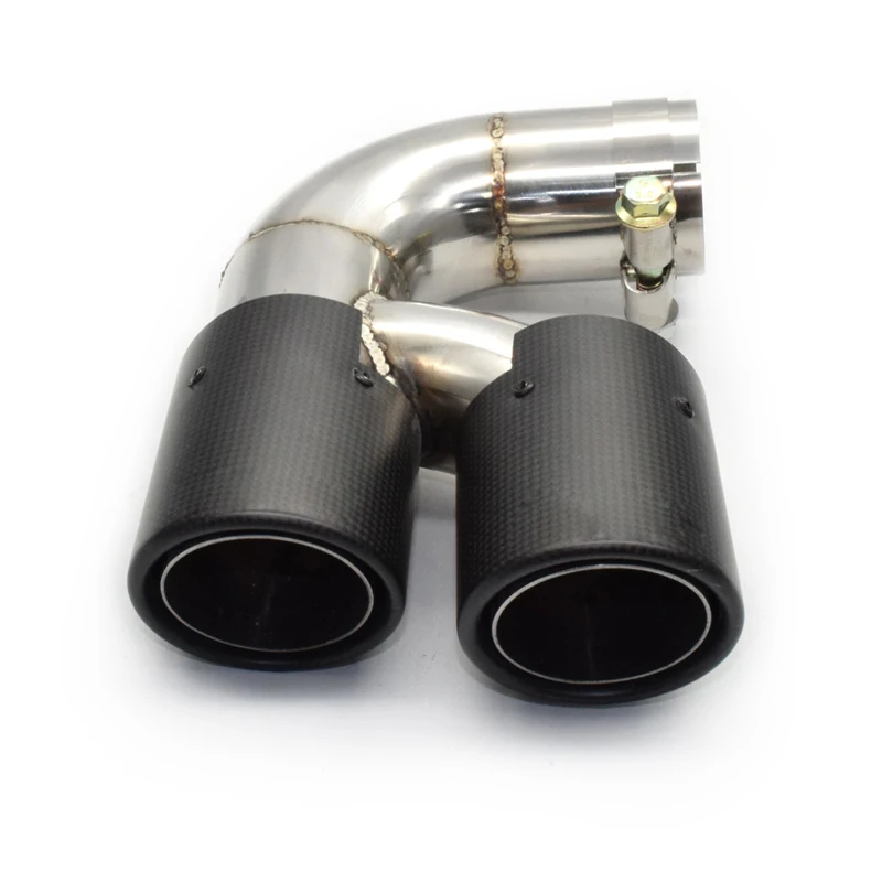 1-Pcs-304-Stainless-Steel-Carbon-Fiber-Dual-Exhaust-Tip-Car-Exhaust ...