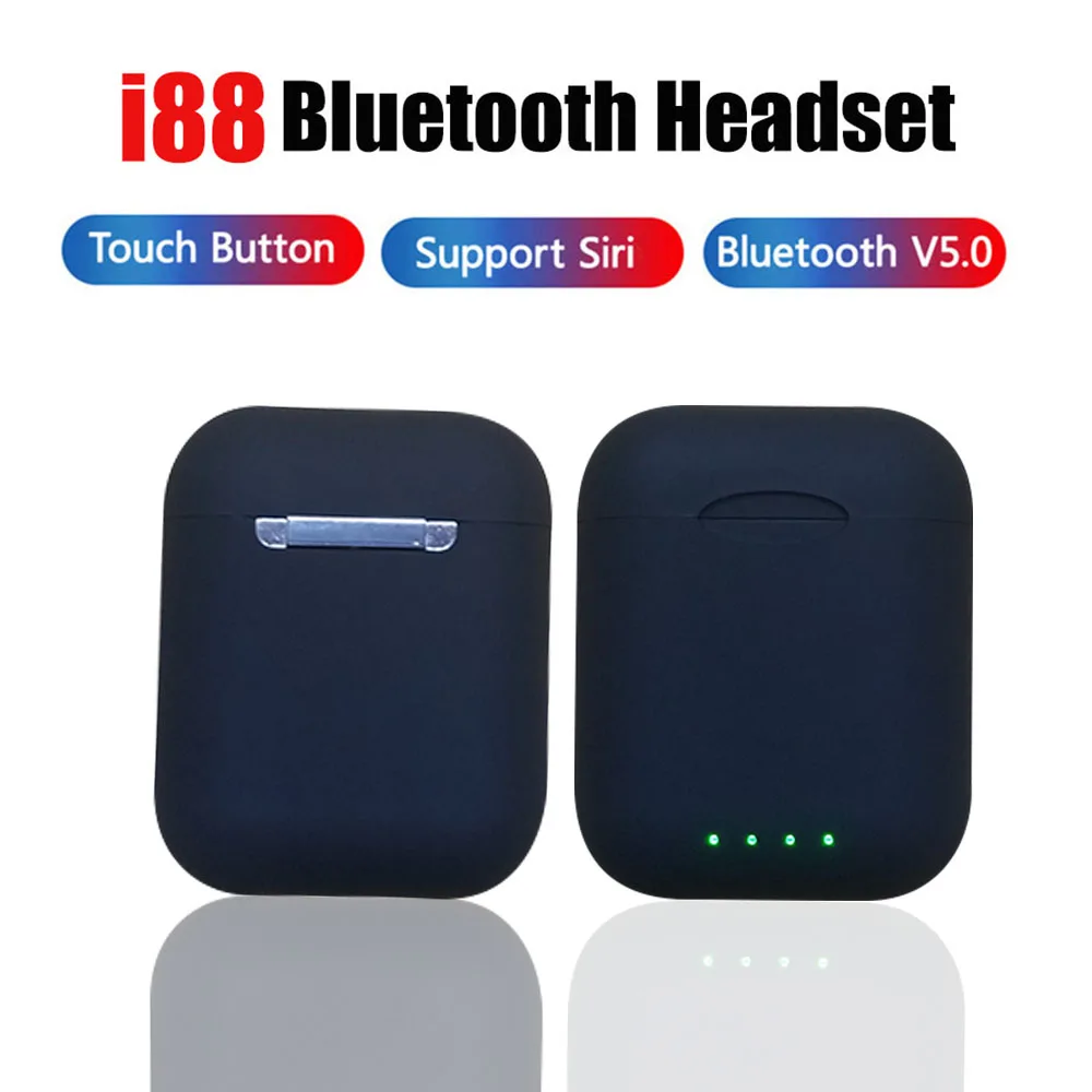 Оригинальные матовые беспроводные наушники i88 TWS с Bluetooth, наушники с сенсорным управлением, bluetooth 5,0 с микрофоном, Bluetooth наушники