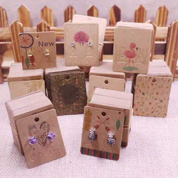 

100Pcs NEW diy Jewelry Display Card Earring 4x5cm earring card Hang Tag card DIY jewelry stud earring package cards