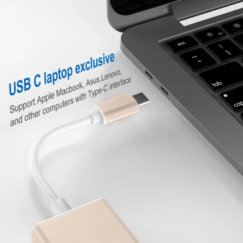 Универсальный Тип C к VGA адаптер USB3.1 USB-C конвертер кабель для MC ноутбука
