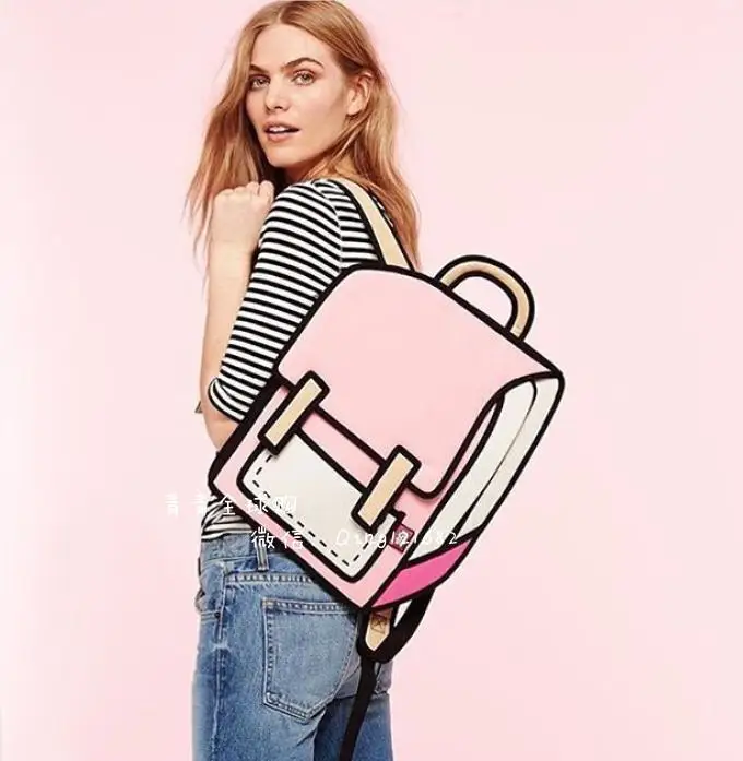 3D Аниме Сумка Мультфильм Женщины Мужчины Рюкзак Школьная стиль холст 2D дорожная