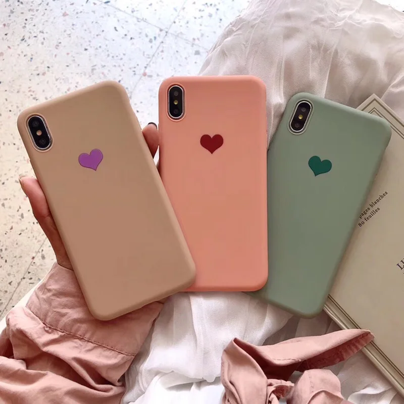 Чехол USLION карамельных цветов для iPhone 11 Pro XR X Xs Max чехол телефона с сердечками 6 6S 7 8