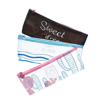 

Transparent Cartoon Cactus Pencil Case Simple Cute Office Student School Supplies Pen Box Pencil Case Stationery Pvc