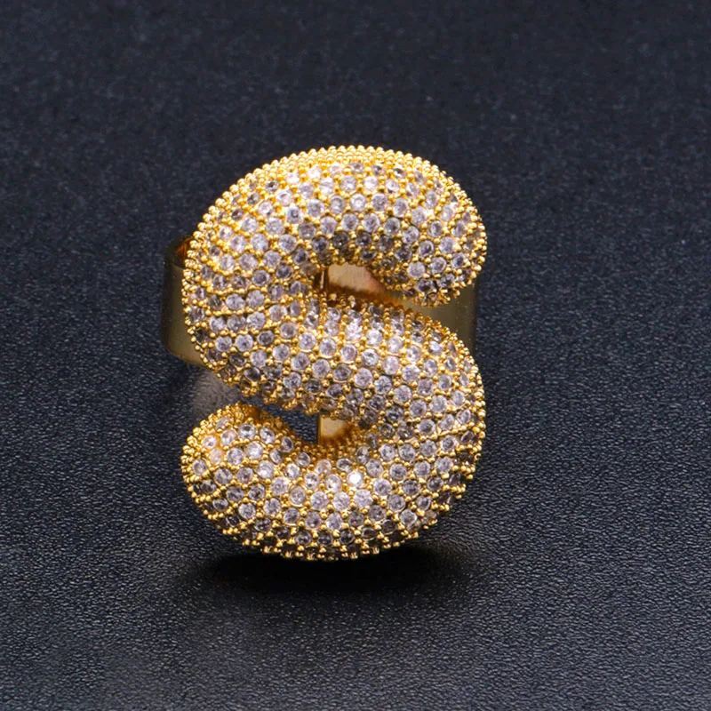Хип-хоп AAA кубическая циркониевая подвеска Bling Iced Out Bubble кольцо с гравировкой Bling CZ кольца для мужчин Club Rapper ювелирные изделия золото серебро - Цвет основного камня: s