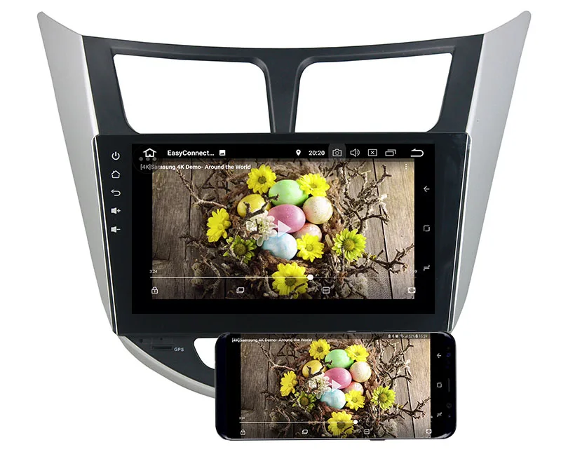 Belsee Android 9,0 4+ 64 ГБ " экран автомобиля DVD 2din радио gps навигация Мультимедиа для hyundai акцент Верна Solaris i25 2011
