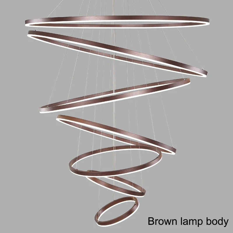 Modern LED Ring Pendant Lights Golden Creative Aluminum Circle Pendant Light for Living Room Restaurant Home