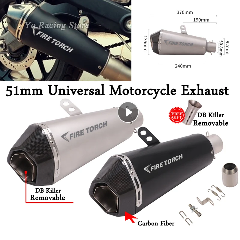 

Universal Motorcycle Exhaust Escape Modified DB Killer Connectin 51mm Moto Muffler For Scrambler 800 MT-03 CBR1000RR ER6N R1 R3