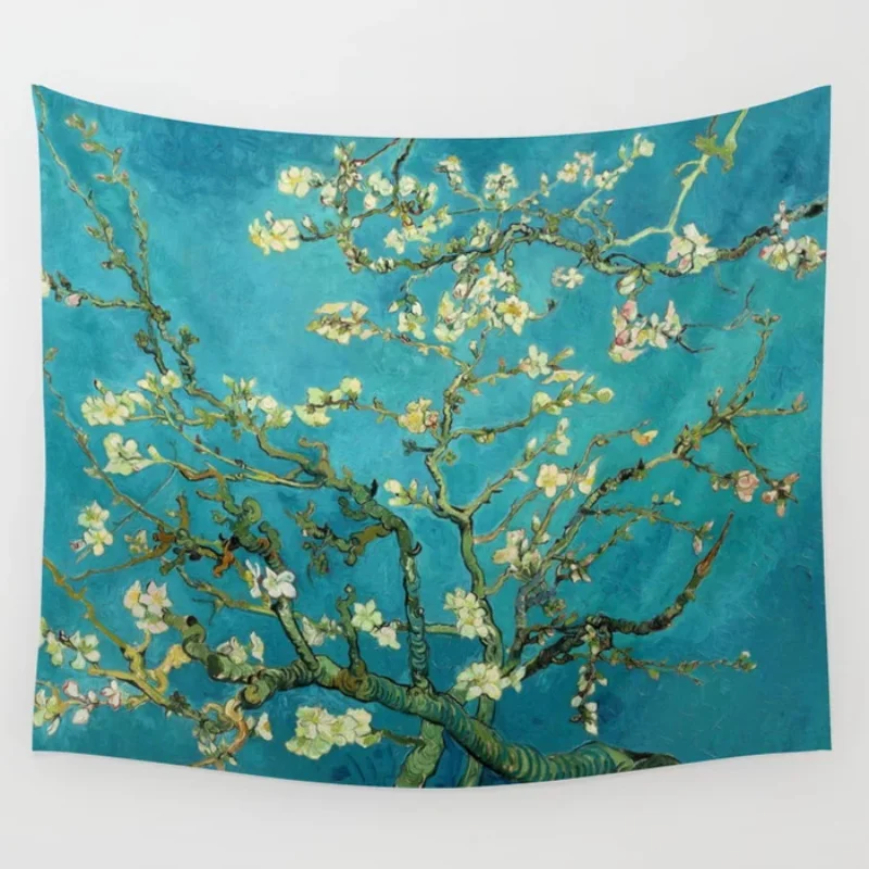 Винсент Ван Гог цветущее миндальное дерево настенный гобелен одеяло постельные принадлежности занавеска полотенце занавеска на окно