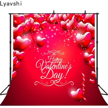 

Lyavshi Photo Background Valentine's Day Studio Props Heart Vinyl Wallpaper Photography Backdrops