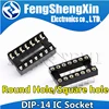 10pcs DIP-14 Round Hole Square hole 14 Pins 2.54MM DIP DIP14 IC Sockets Adaptor Solder Type IC Connector ► Photo 1/4