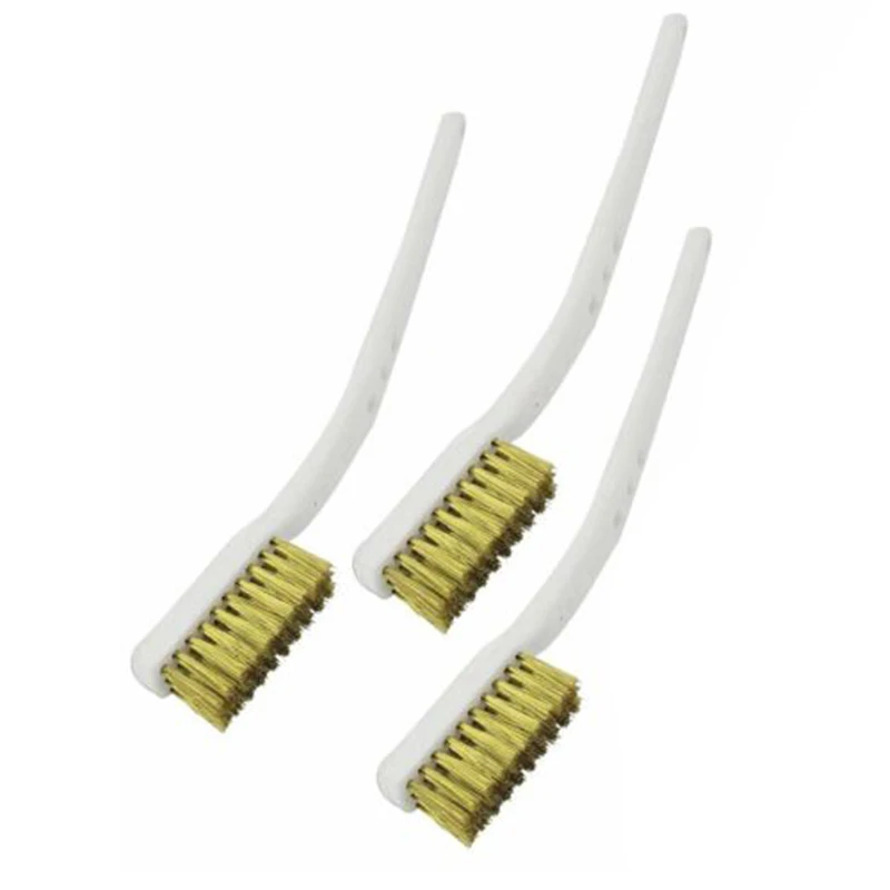 5 шт. медные стальная проволока щетки чистящий инструмент Нескользящая пластиковая ручка