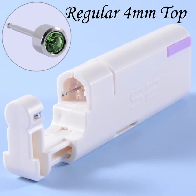 2PCS Ear Nail Gun Disposable Aseptic Household Ear Piercing Gun Portable Ear Piercing Gun Group Sterilized Ear Piercing Unit Pair Silver Peridot