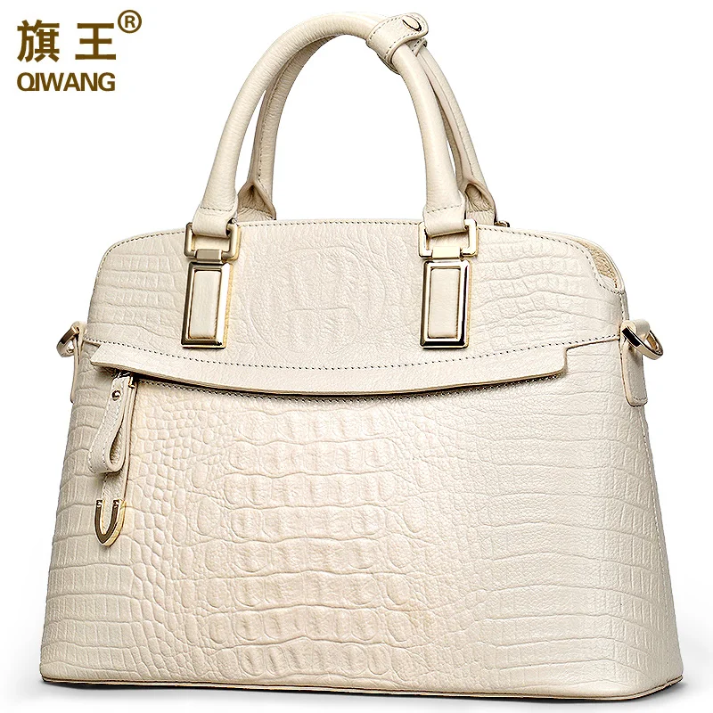 Qiwang Crocodile Ladies Hand Bags 2019 Elegant Top-handle Bag Women Handbag Designer Brand 100% Gen - 32412033525