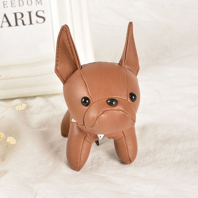 Bulldog Keychains Faux Leather Puppy Doll Key Rings Hanging Pendant Key Holder French Bulldog Charm Bags Decor Car Trinket