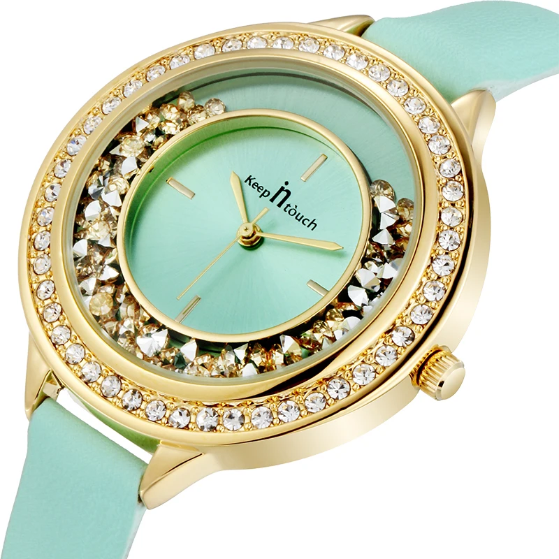 

KEEP IN TOUCH Top Luxury Brand Quartz Watch Women Exquisite Diamond Dial Waterproof Wristwatch Relogio Feminino Girl Clock