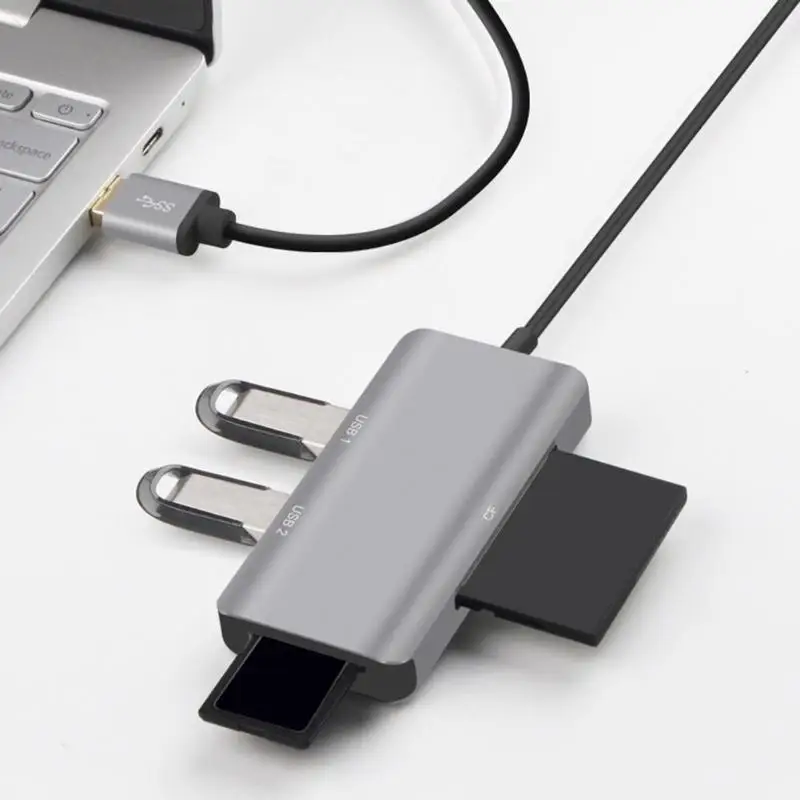 Кард-ридер концентратор USB 3,0-двойной USB 3,0+ TF/CF кард-ридер Док-концентратор конвертер адаптер Usb разветвитель Usb док-станция для ПК