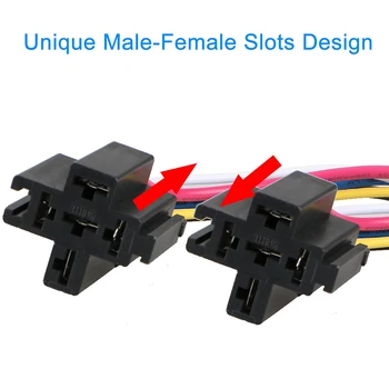 

5Pcs 30/40 Amp 5-Pin SPDT Automotive Relay + Wires + Harness Socket Kit 560W 12V