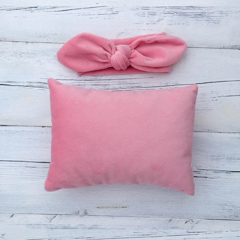 Accesorios de fotografía para recién nacidos, conjunto de banda para el pelo de almohada, accesorios auxiliares para fotos de bebé, niño y niña