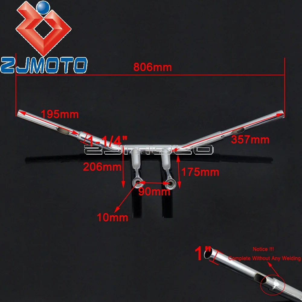 МОТОЦИКЛ хром 1-1/" Руль T bar 8" Rise Handle Bar для Harley Sportster Touring Кафе Racer Bobber на заказ