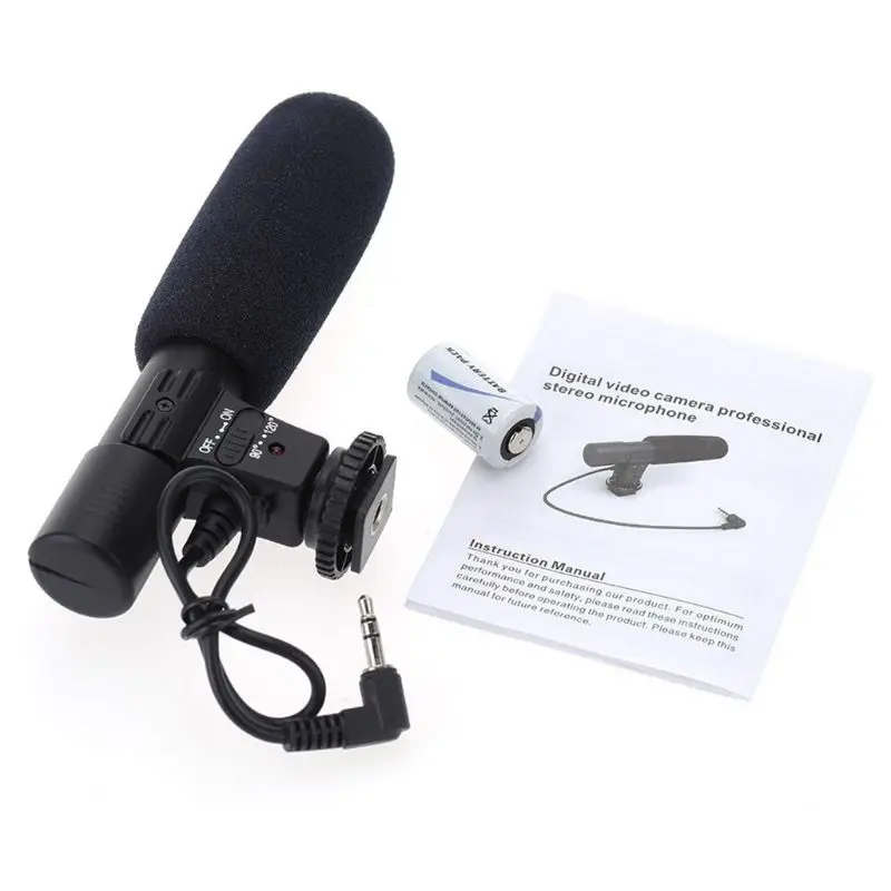 

Mic-01 3.5mm DV Stereo Microphone for Canon Nikon DSLR Camcorder