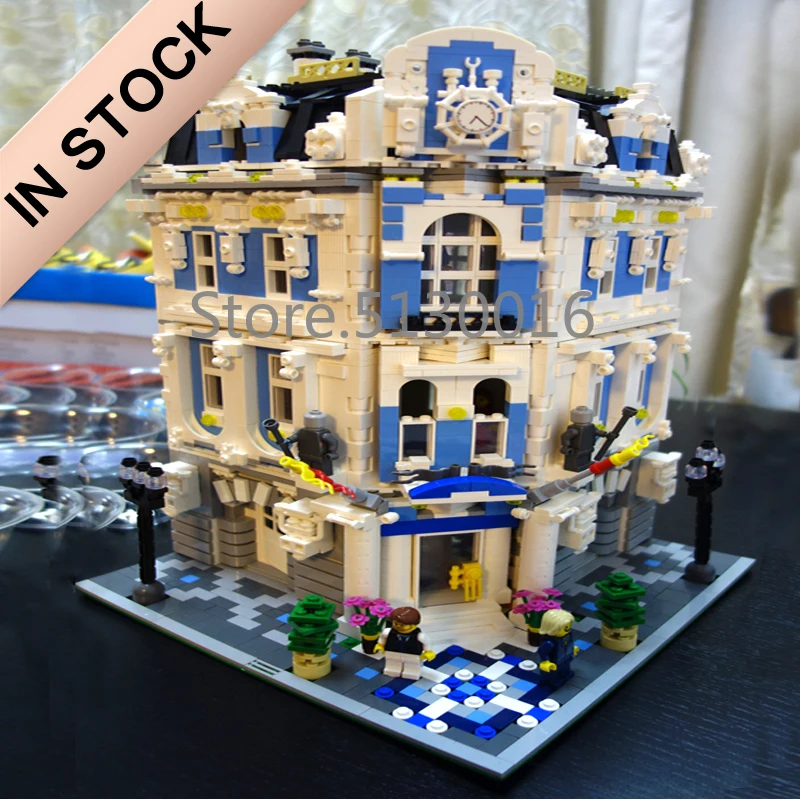 

In Stock 15018 Creator The Sunshine Hotel MOC 3196Pcs Street View Model Building Kits Blocks Bricks Education Toys