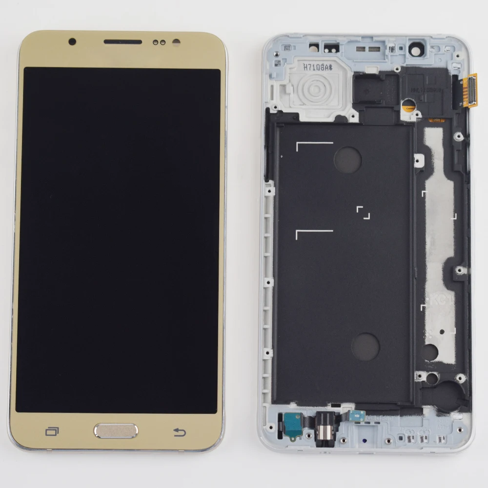 Дешево 5,5 для samsung Galaxy J7 2016 lcd J710 lcd J710F lcd J710M J710MN J710H lcd дисплей кодирующий преобразователь сенсорного экрана в сборе с рамкой