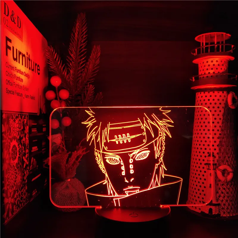 Pain Naruto LED Night Light Anime Figure Lamp Bedside Decoration Lampara Uzumaki Creative Lighting Home Decor Lights | Лампы и