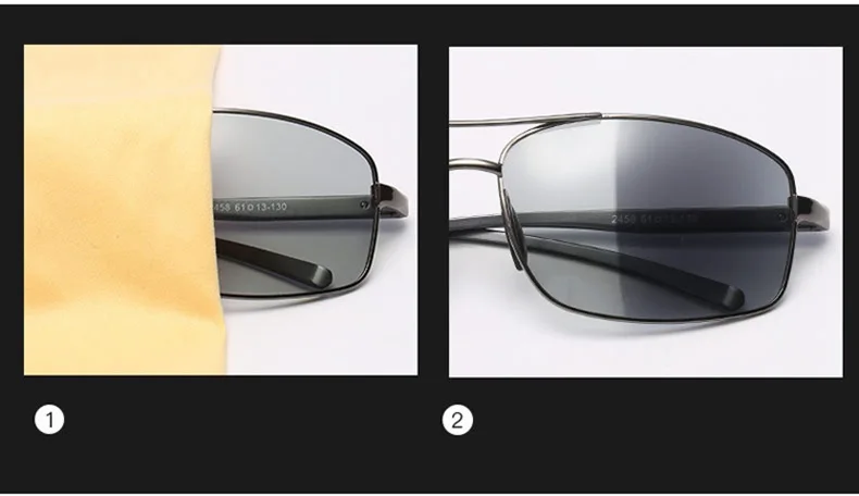 Zerosun Photochromic Polarized Men Rectangle Sun Glasses for Man Driving Chameleon Anti Reflection UV400 Polaroid transition