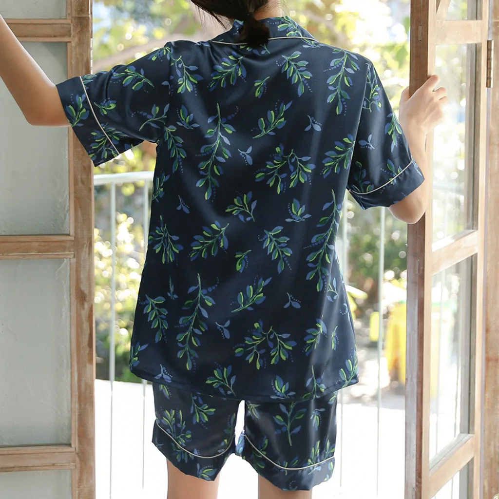 Сексуальная пижама женская пижама с коротким рукавом и отложным ...