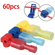 

60pcs Quick Splice Wire Terminal Connectors Combo Kit Insulated 22-10 AWG T-Taps Durable Solar Power Parts & Accessories