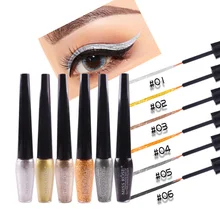 6 цветов, блестящая подводка для глаз, для женщин, водостойкая, для теней, пигмент, металлик, жидкая подводка для глаз, мерцающий макияж, легко носить, красота, 30D