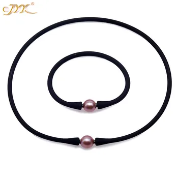 

JYX 828 BIG SALE!New Fashion Set 11mm Natural Edison Purple Pearl Necklace sets 16"/7.5" women jewelry gift pearl necklaces brac