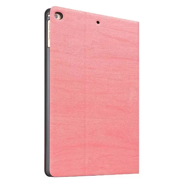 Pink Деревянный флип-чехол для IPad Air 1 Air 2 Чехол A1566 A1567 из искусственной кожи Смарт авто-сна Стенд чехол для IPad Air 1 2 чехол 9,7'' - Цвет: Pink