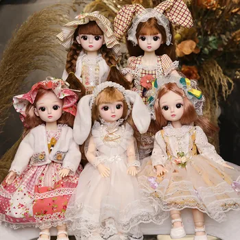 New 30cm 1/6 BJD Doll Little Girl Cute Dress 21 Removable Joint Doll Princess Beauty Makeup Doll Fashion Dress DIY Toy Gift Girl 1