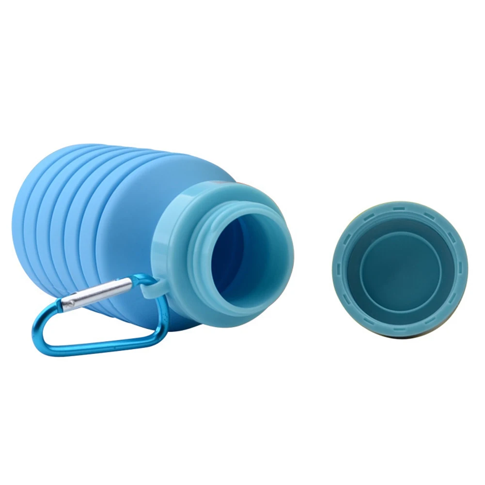 550ML Soft Silicone Foldable Water Bottle Portable Leak-proof Travel Outdoor Sports Hiking Camping Cup Cycling Large Capacity