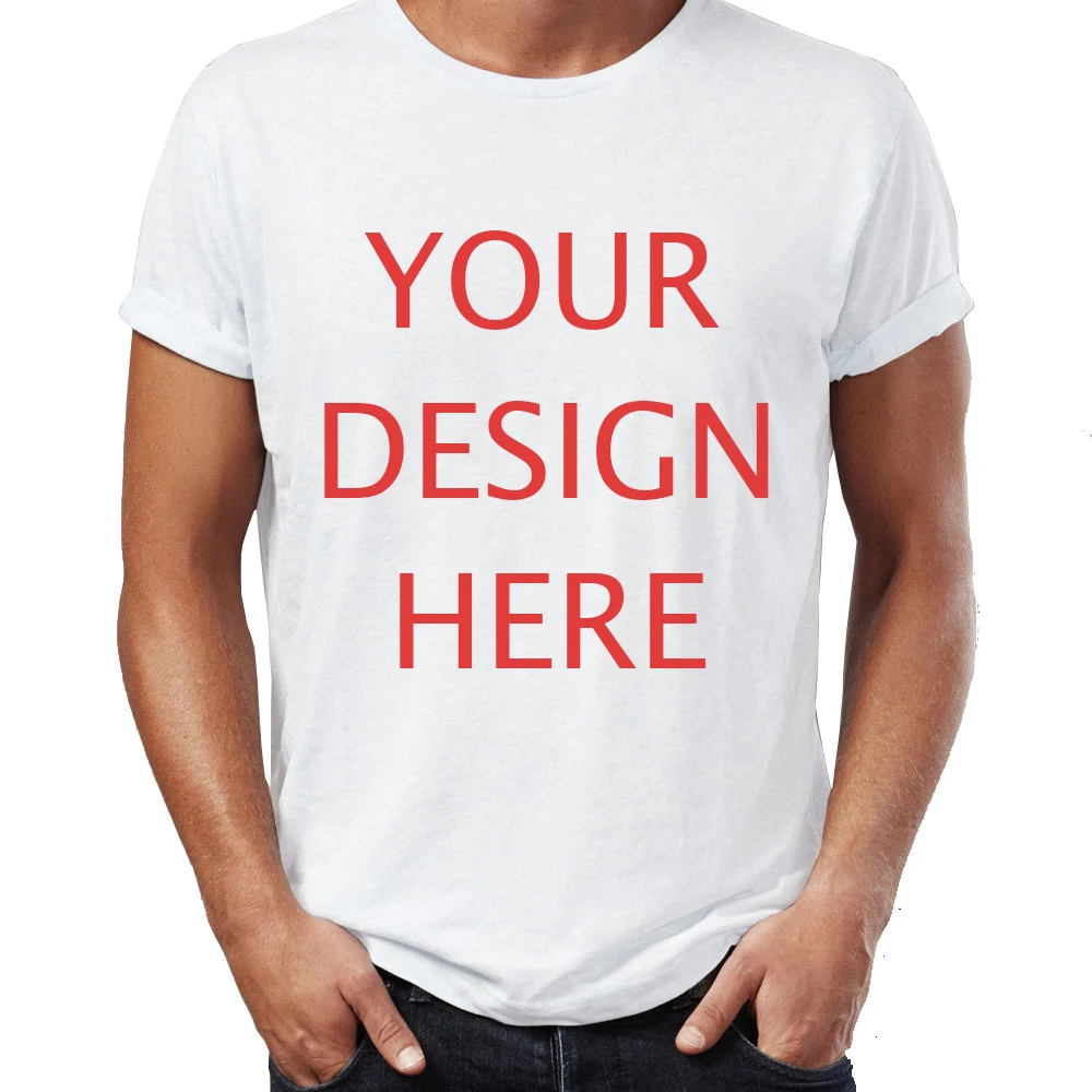 

Men's white T Shirt Custom Shirt Print Customized Various logo T Shirt basic Printing Artwork Tee casual clothing for summer