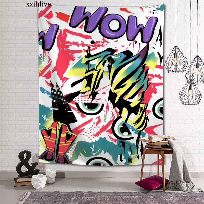 Hippie Psychedelic Graffiti Art Custom HD Tapestry For Carpet Travel Mattress Wall Carpets Home Decor 100x150cm 130x150cm | Дом и сад