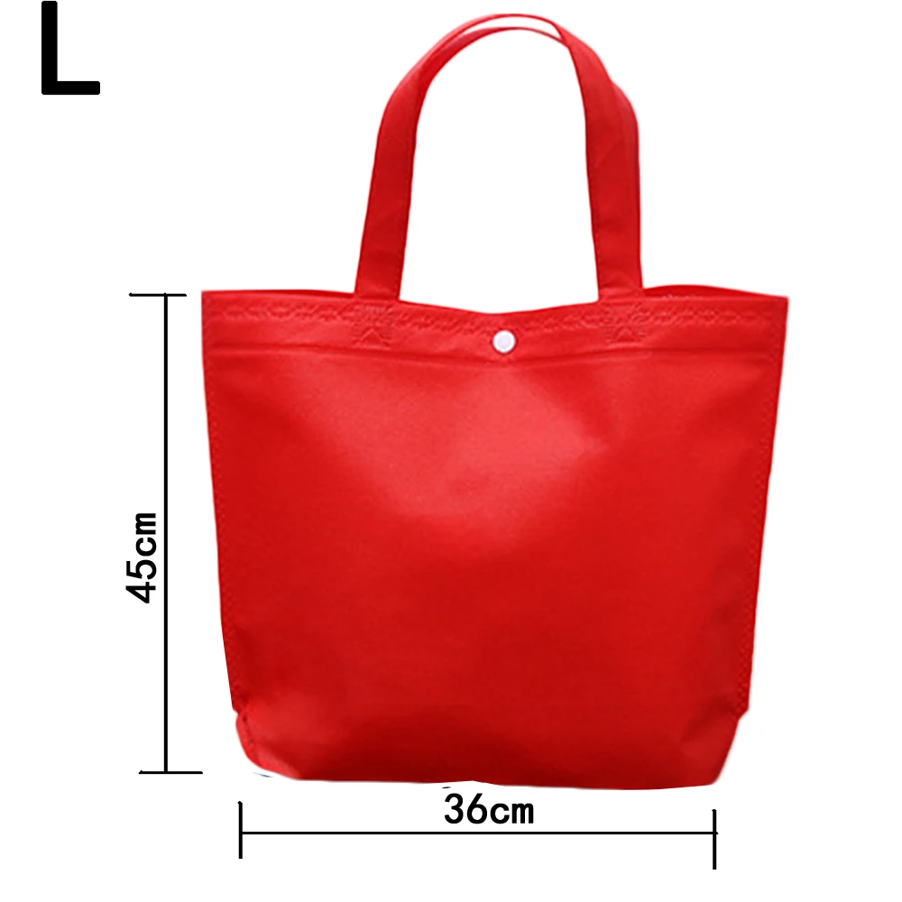 36cm red 1 шт. сумка для покупок многоцветная Нетканая многоразовая Большая вместительная тканевая сумка из эко-ткани сумка для хранения продуктов - Цвет: 36cm red