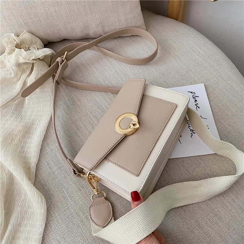 

Western Style Bag Women's 2019 New Style Fashion Simple Textured Versatile Shoulder Bag Fashion Broadband Shoulder Square Sling