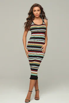 

High Quality Bandage Dress Night CLub Stripe Elegant Bodycon Evening Party Dress Sexy Dresses Long