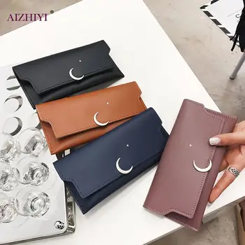 

Fashion Moon Star Wallet Card Holder Long Coin Purse Multi-function Women PU Leather Card Clutch Money Bag