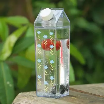 

Flower Milk Box Plastic Drink Cup Easy Cup Girl Heart Cute Simple Portable