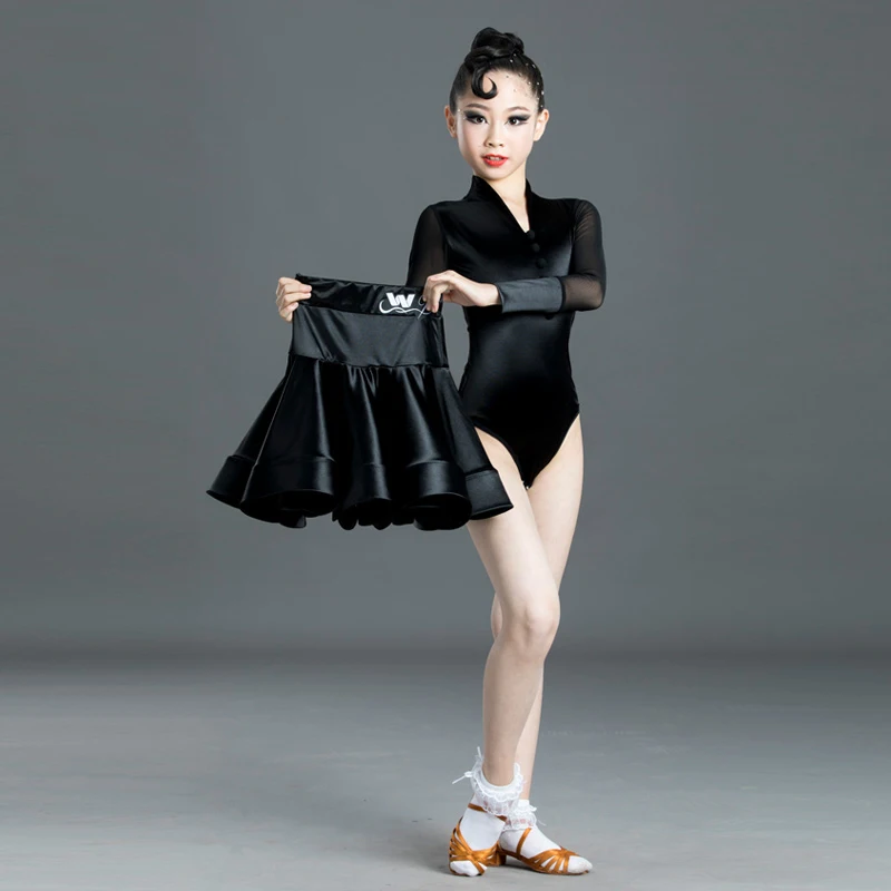 Новинка 2020 детский костюм для латиноамериканских танцев черные платья