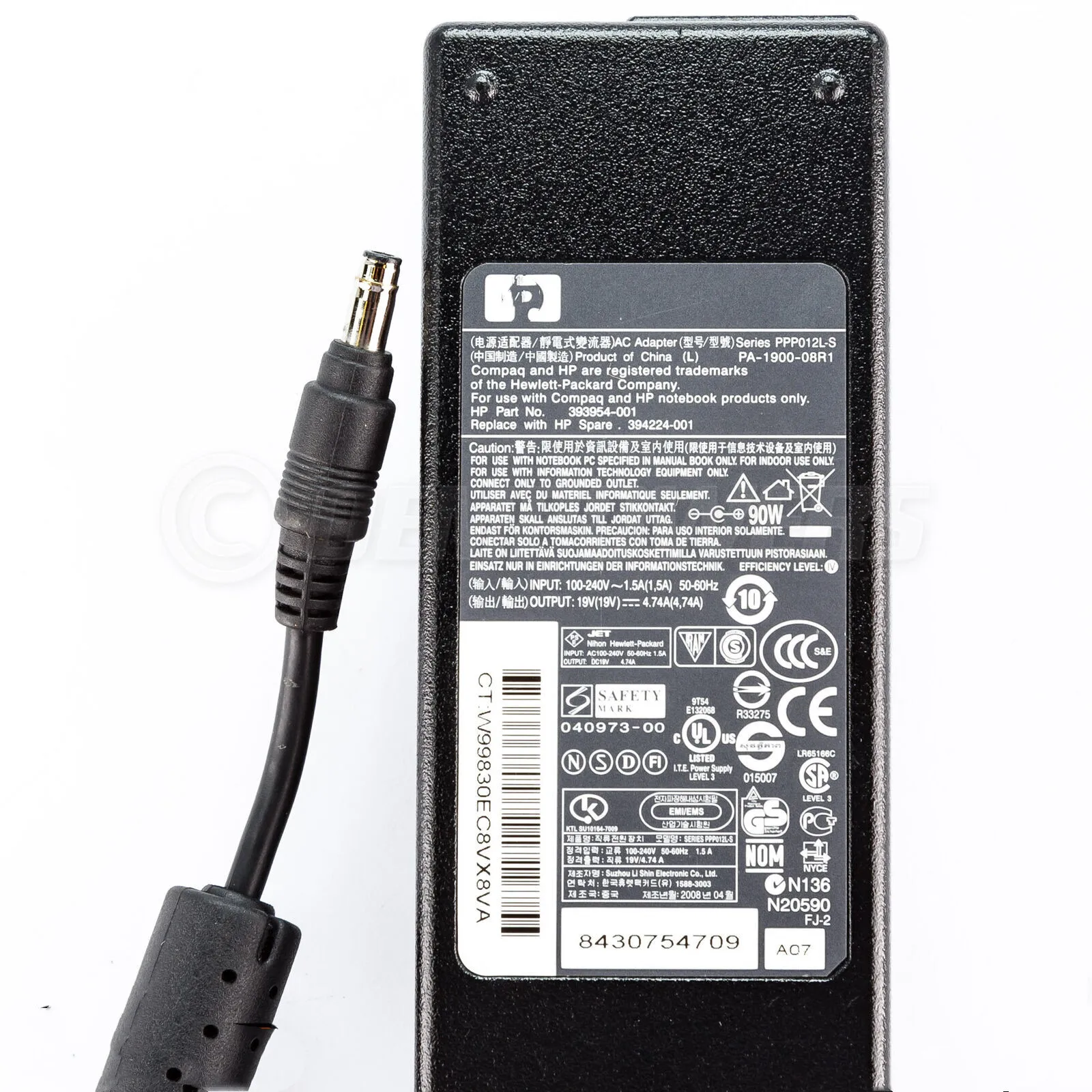 Szhyon совместим с hp 90 Вт AC адаптер питания зарядное устройство павильон DV8000 DV8100 DV8200 DV8300